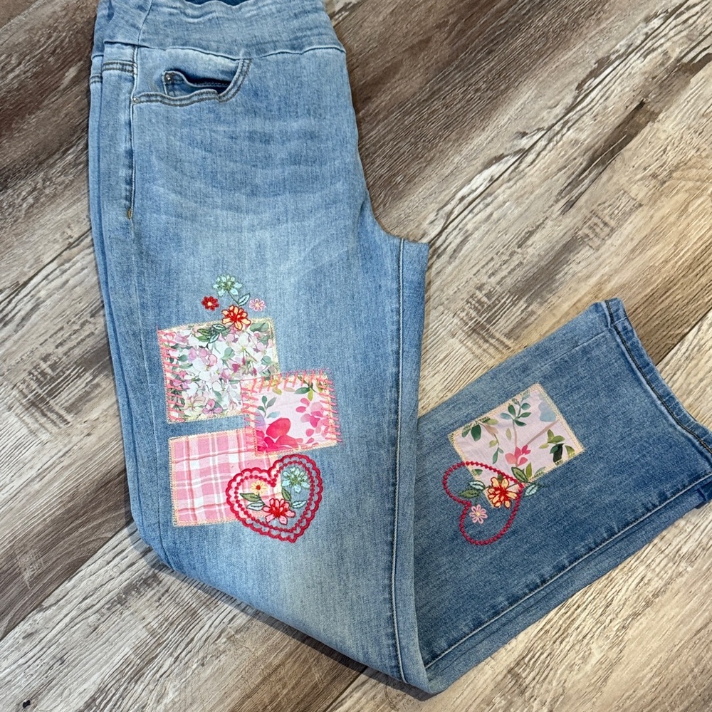 Coldwater Creek Patchwork Pull On Jeans - image 1
